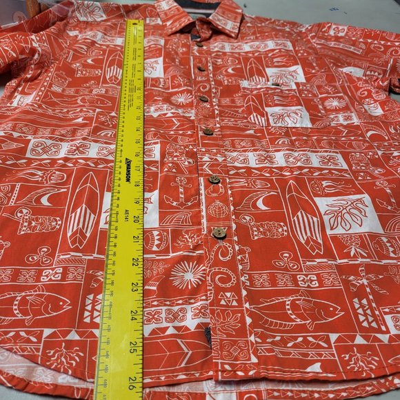 New Burnside Men's Size Medium Shirt Orange Button Short Sleeve Comfy Top - Picture 10 of 10